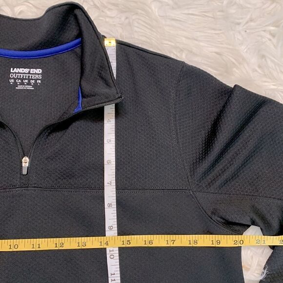 LANDS’ END outfitters quarter zip long sleeve textured/patterned shirt UNISEX - Picture 7 of 10